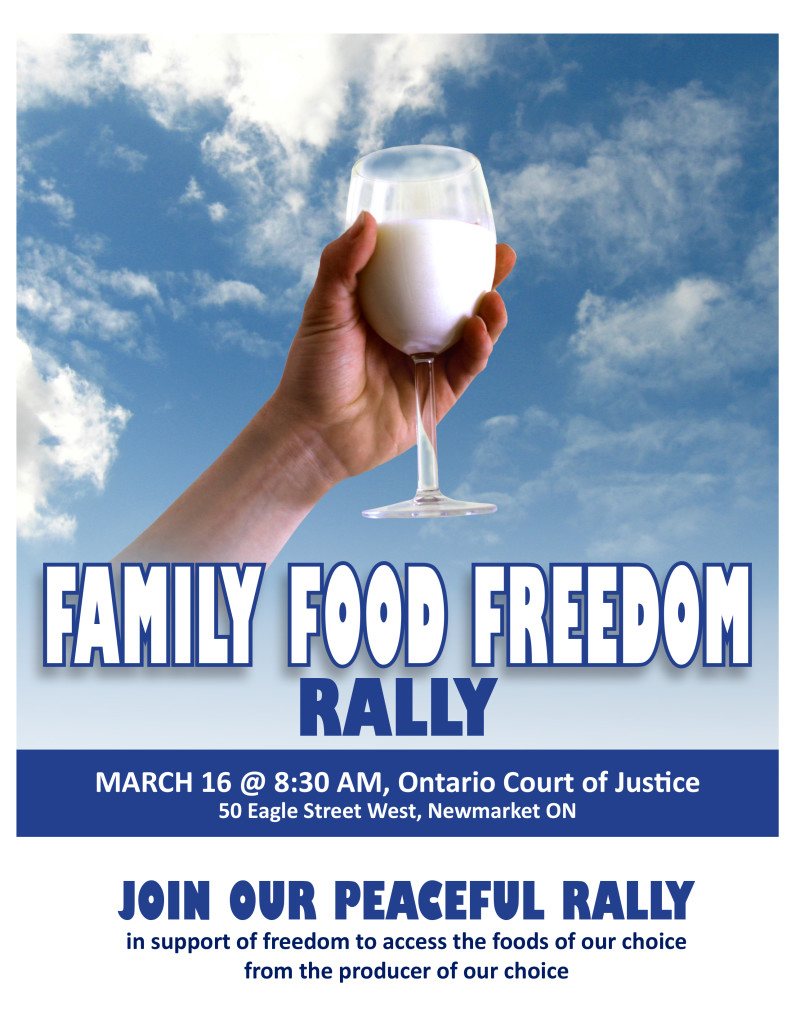 Family Food Freedom rally for raw milk in Canada