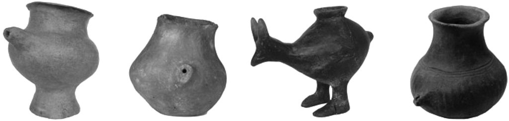 Selection of late Bronze/early Iron Age feeding vessels.